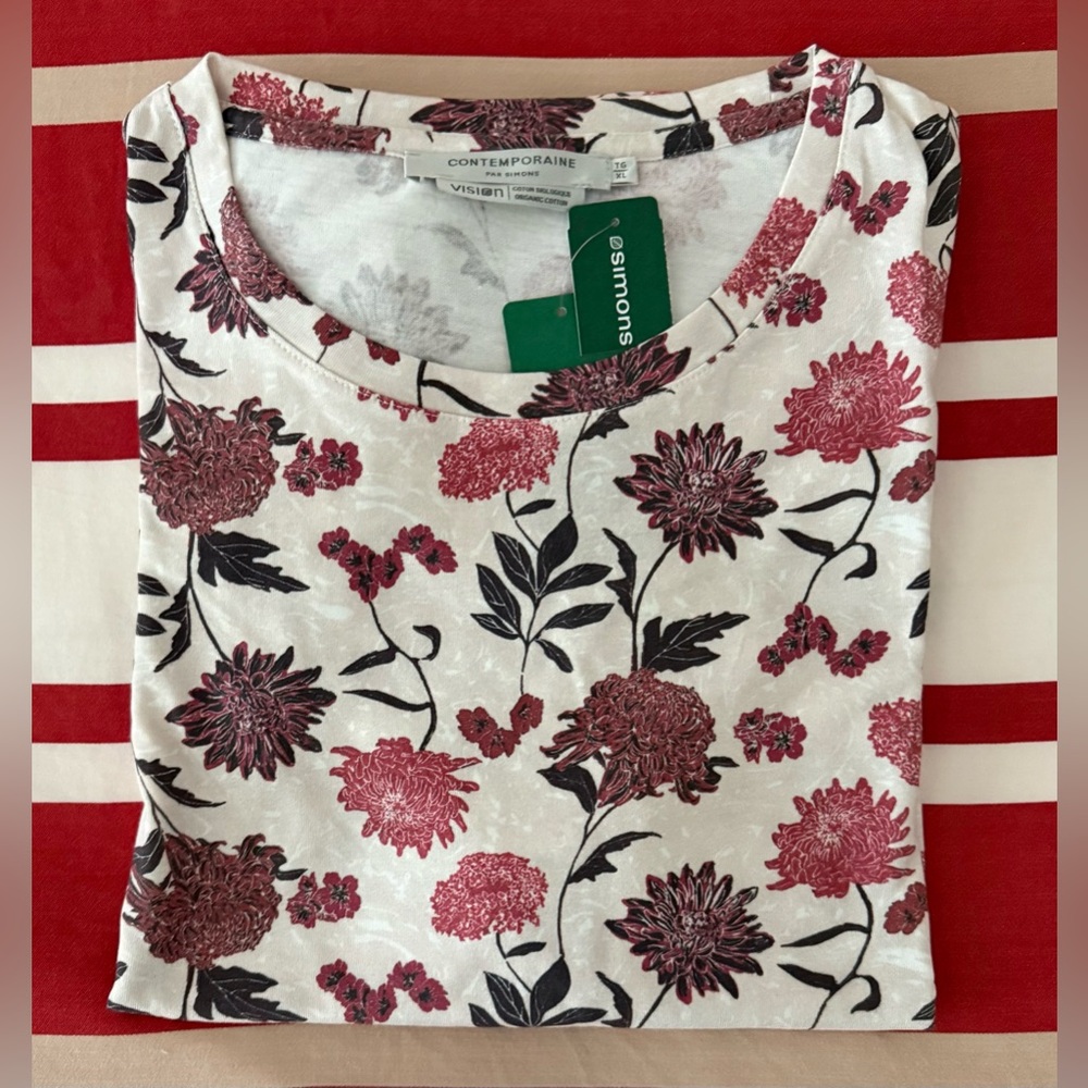 Light Pure Linen Floral Slub Shirt